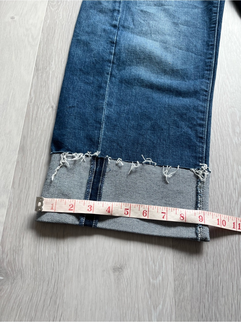 MOTHER THE HALF PIPE ANKLE CUFF FRAY DARK WASH WOMENS 28 - Picture 13 of 14